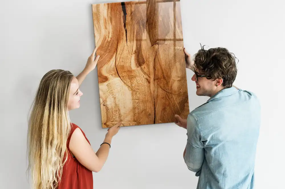 Tableau magnétique décoratif en bois véritable