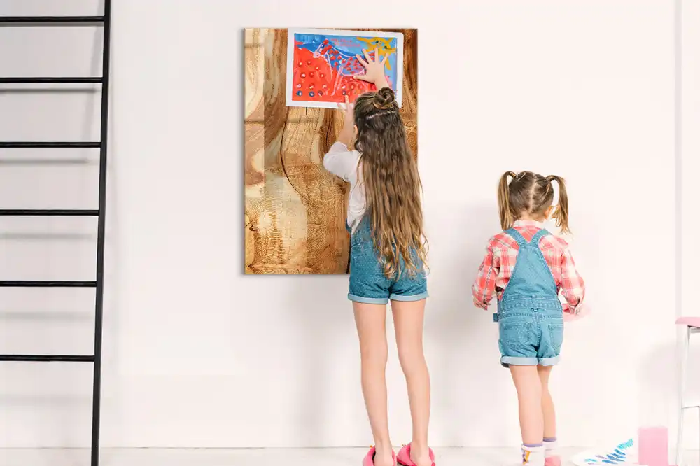 Tableau magnétique décoratif en bois véritable