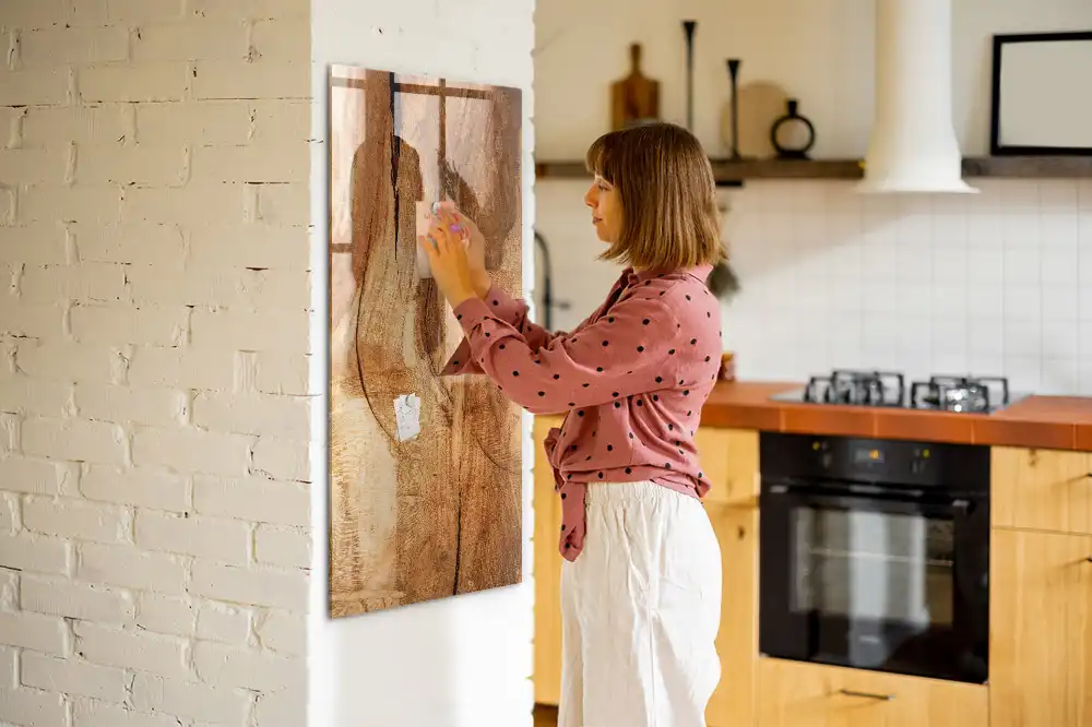 Tableau magnétique décoratif en bois véritable