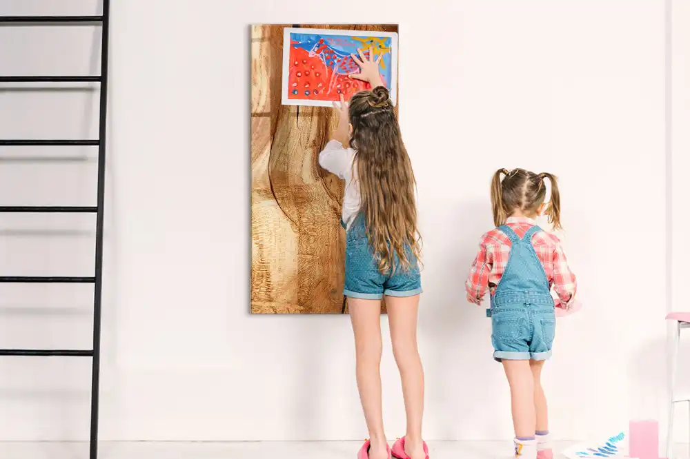 Tableau magnétique décoratif en bois véritable