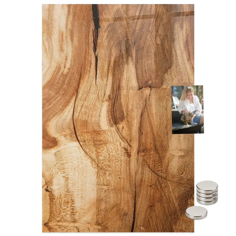 Tableau magnétique décoratif en bois véritable