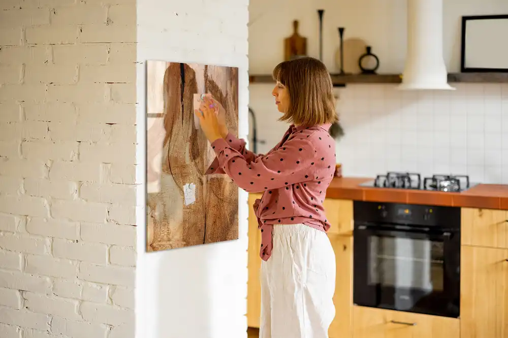 Tableau magnétique décoratif en bois véritable