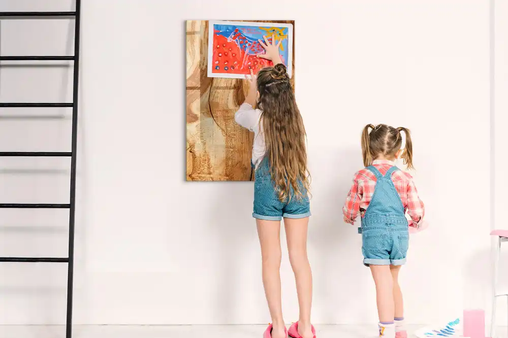 Tableau magnétique décoratif en bois véritable