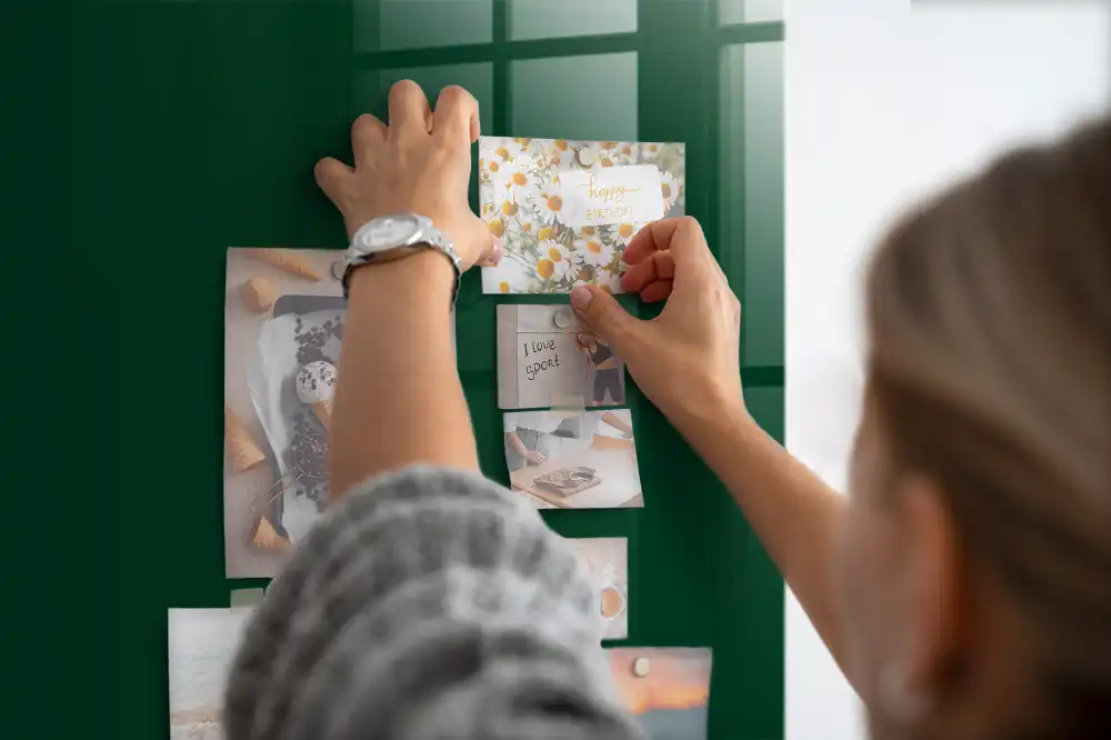 Tableau magnétique vert bouteille