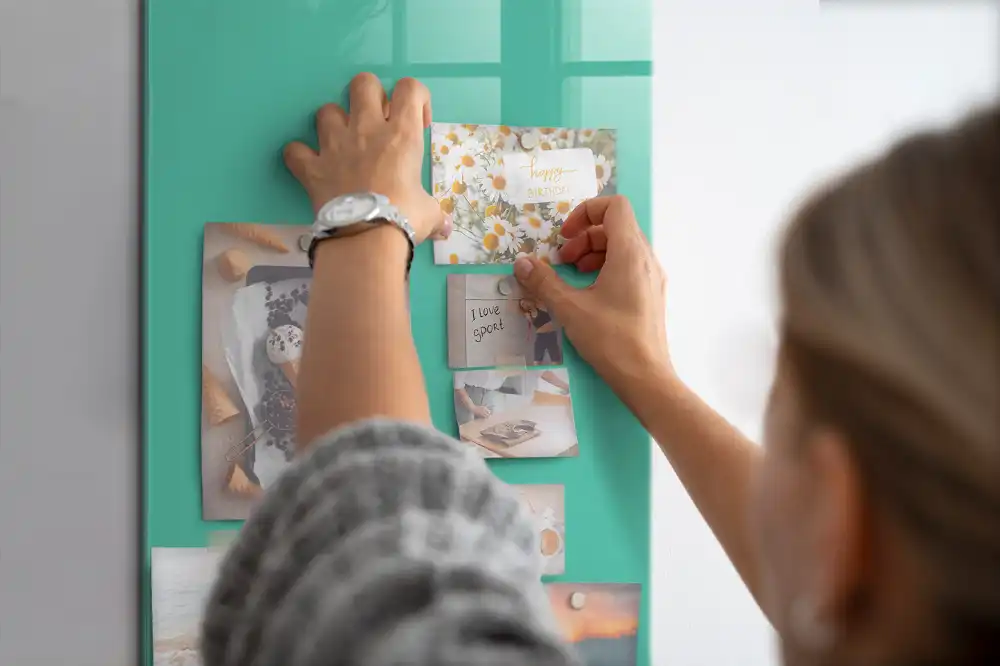 Tableau magnétique décoratif turquoise