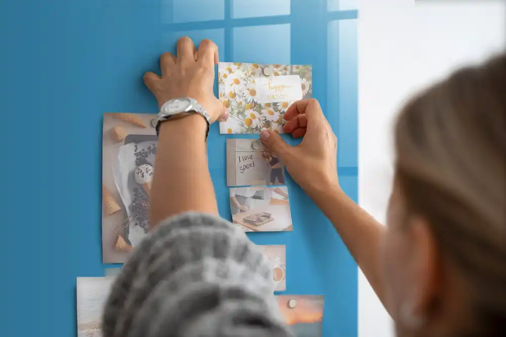 Tableau magnétique décoratif bleu