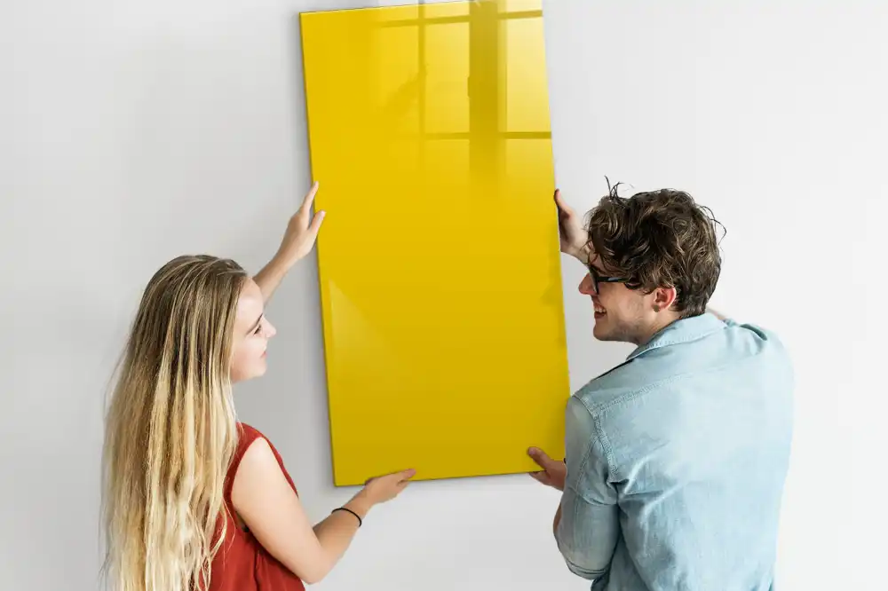 Tableau magnétique décoratif jaune clair