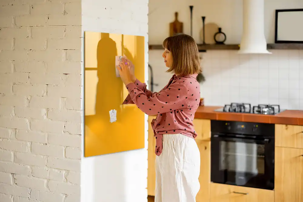 Tableau magnétique jaune doré