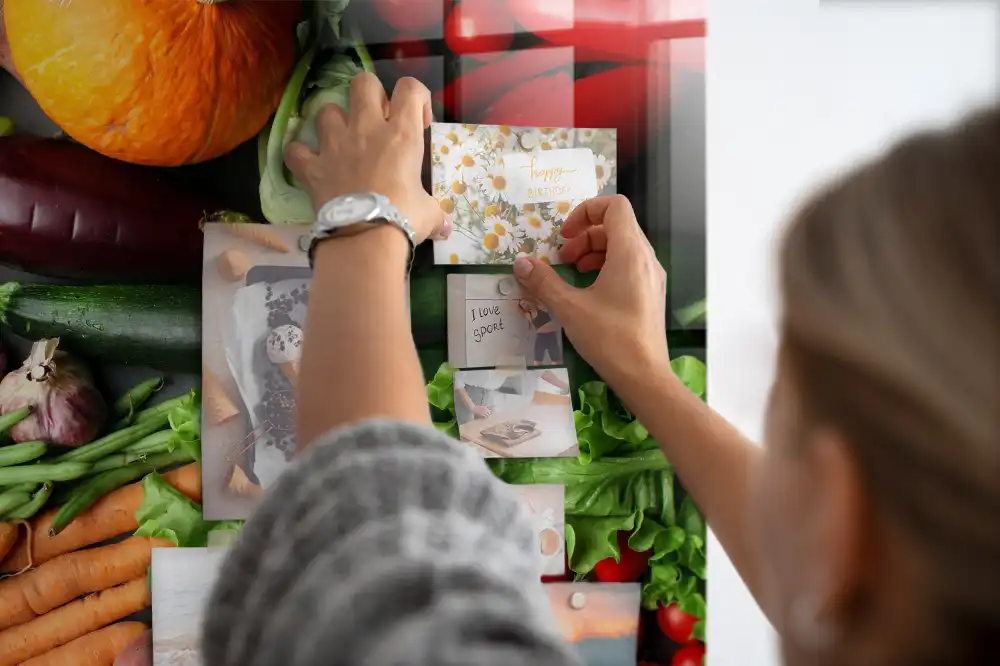 Tableau magnétique mural sur les légumes d'automne
