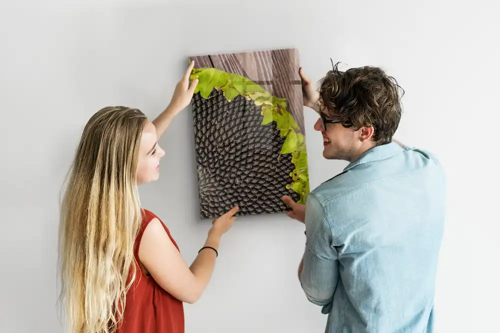 Tableau magnétique mural motif graines de tournesol