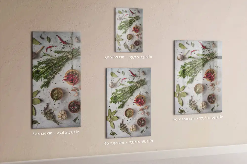 Tableau magnétique motif herbes vertes