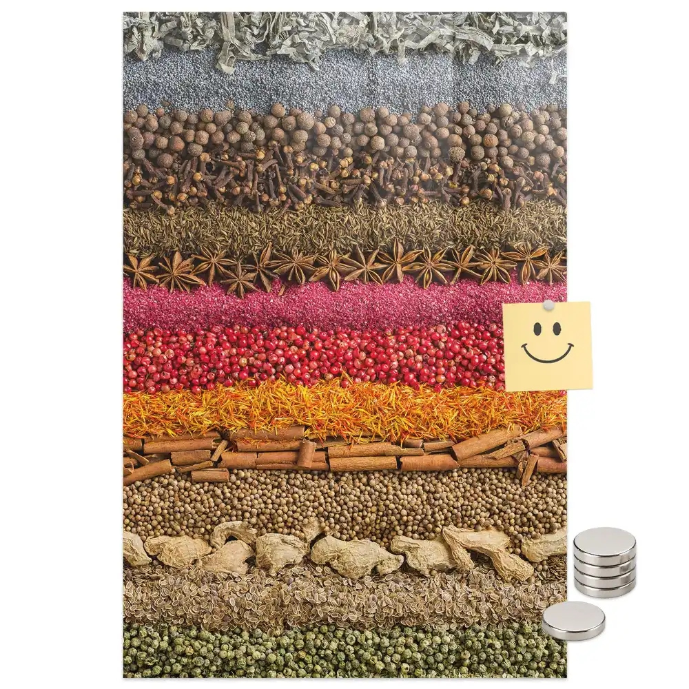 Tableau magnétique pour épices en rangées