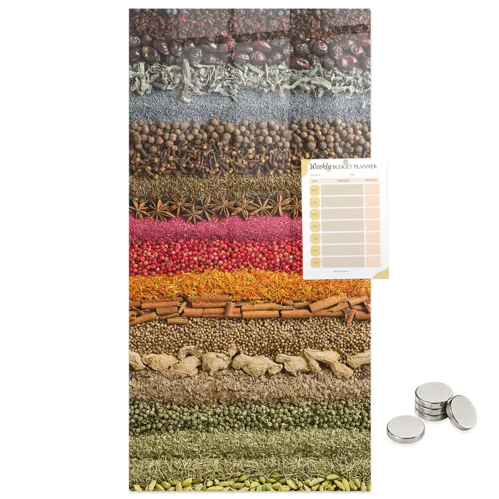 Tableau magnétique pour épices en rangées