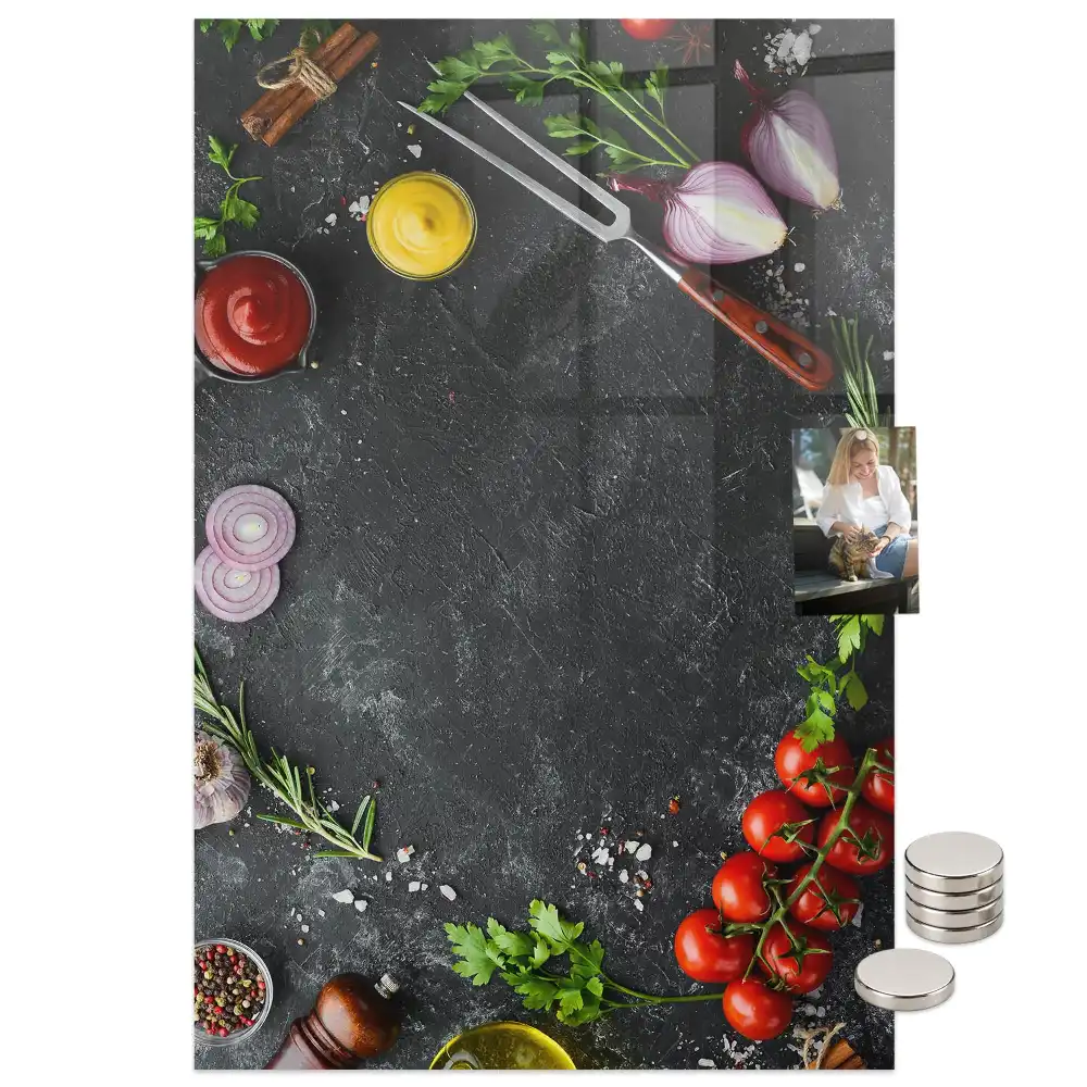 Tableau magnétique avec garnitures de pizza