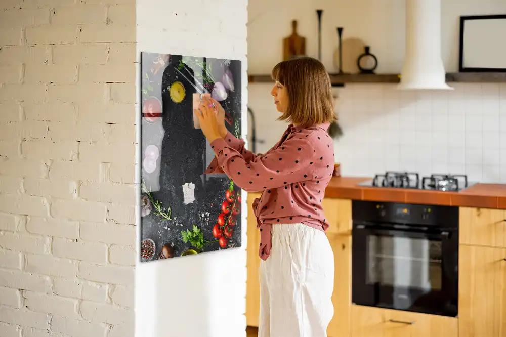 Tableau magnétique avec garnitures de pizza