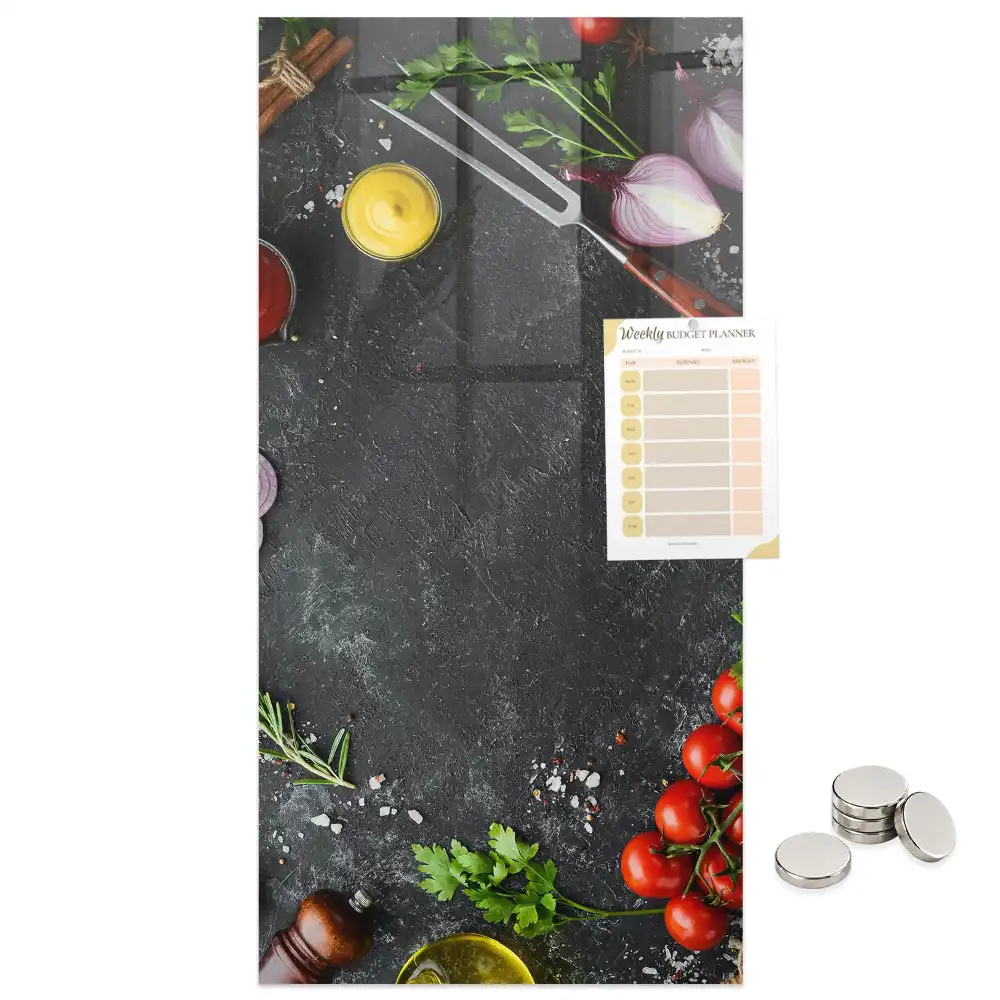 Tableau magnétique avec garnitures de pizza