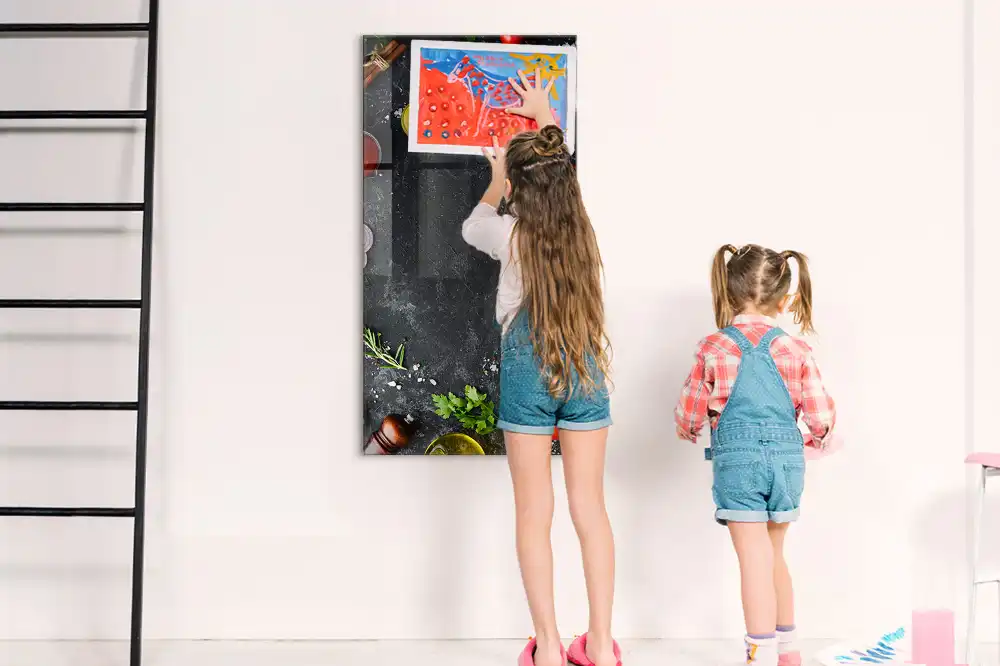 Tableau magnétique avec garnitures de pizza
