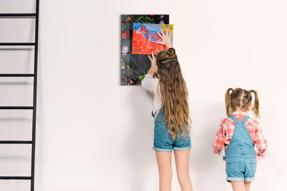 Tableau magnétique avec garnitures de pizza