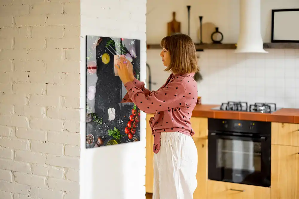 Tableau magnétique avec garnitures de pizza