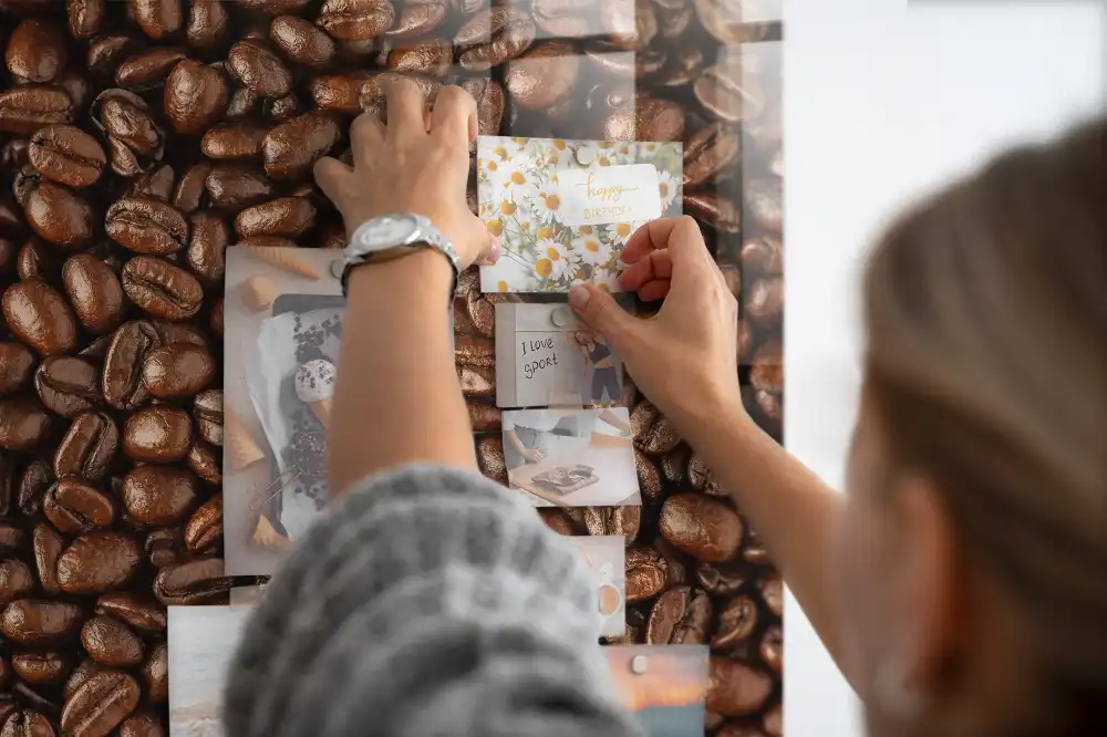 Tableau magnétique mural café en grains