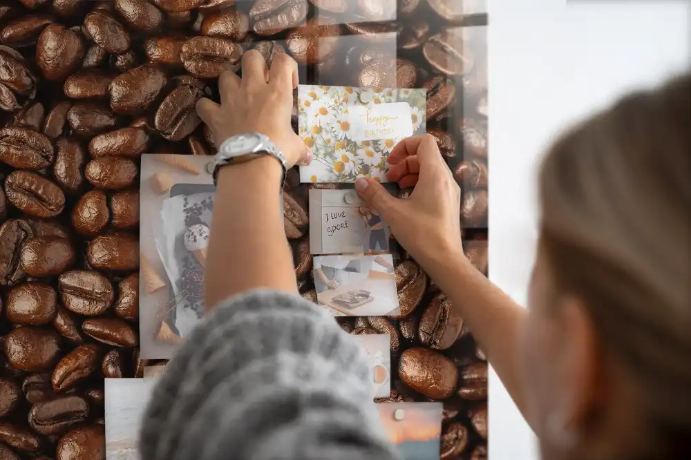 Tableau magnétique mural café en grains