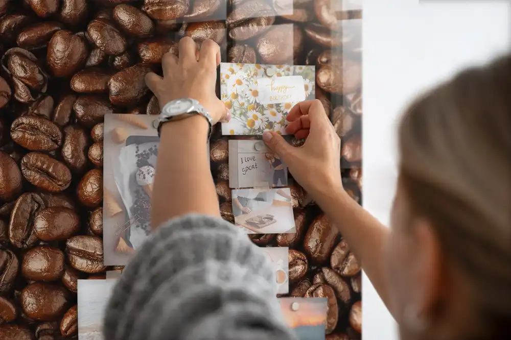 Tableau magnétique mural café en grains