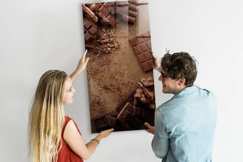 Tableau magnétique décoratif motif barres chocolatées