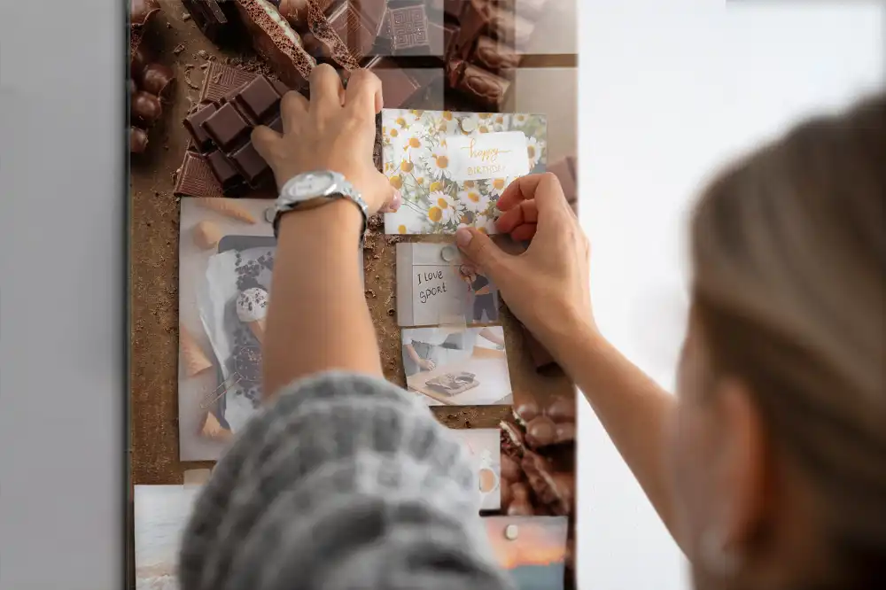 Tableau magnétique décoratif motif barres chocolatées