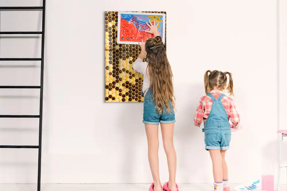 Tableau magnétique motif rayon de miel