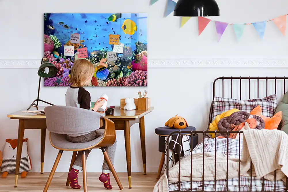 Tableau mural magnétique monde sous-marin
