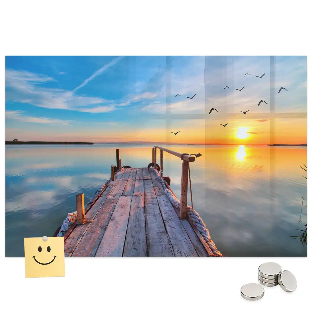 Tableau magnétique en verre Passerelle au-dessus du lac