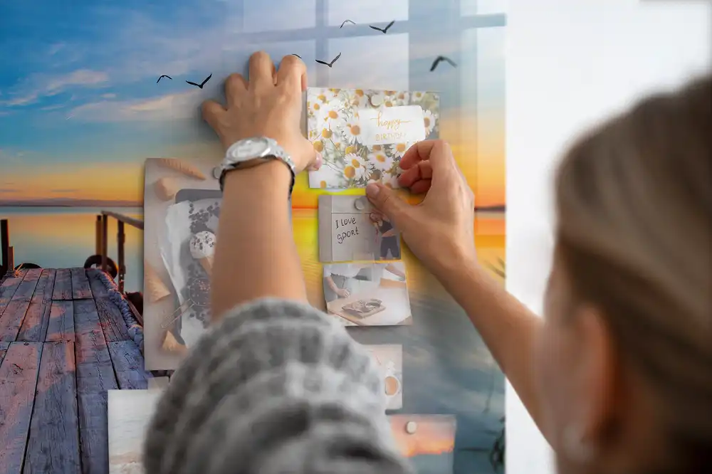 Tableau magnétique en verre Passerelle au-dessus du lac