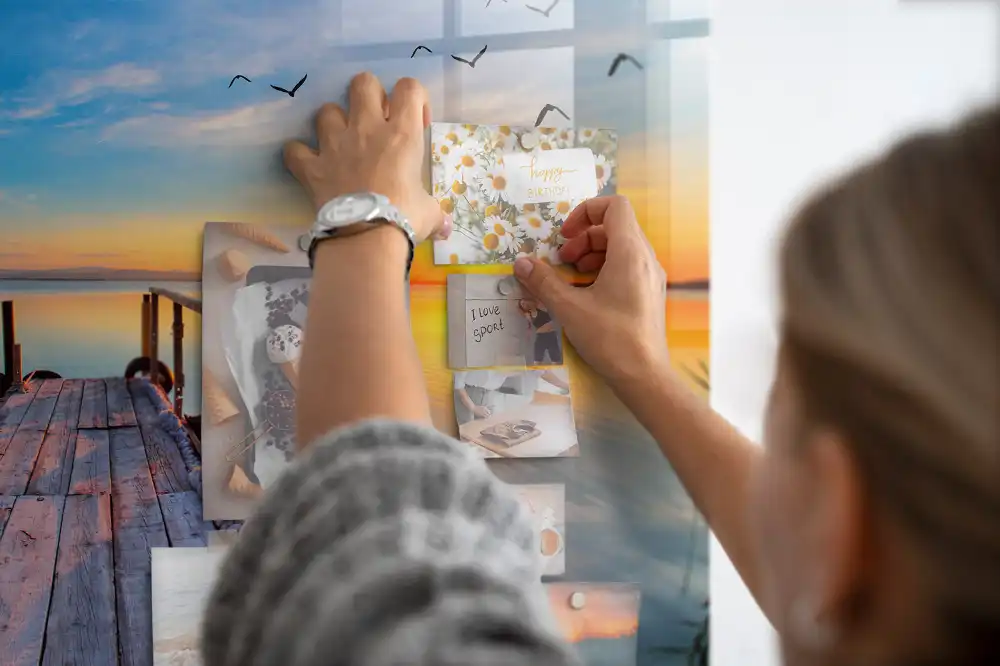 Tableau magnétique en verre Passerelle au-dessus du lac