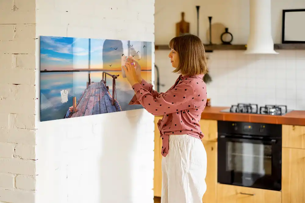 Tableau magnétique en verre Passerelle au-dessus du lac
