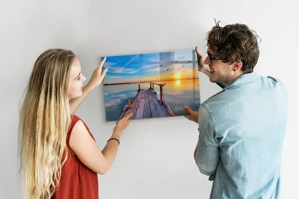 Tableau magnétique en verre Passerelle au-dessus du lac
