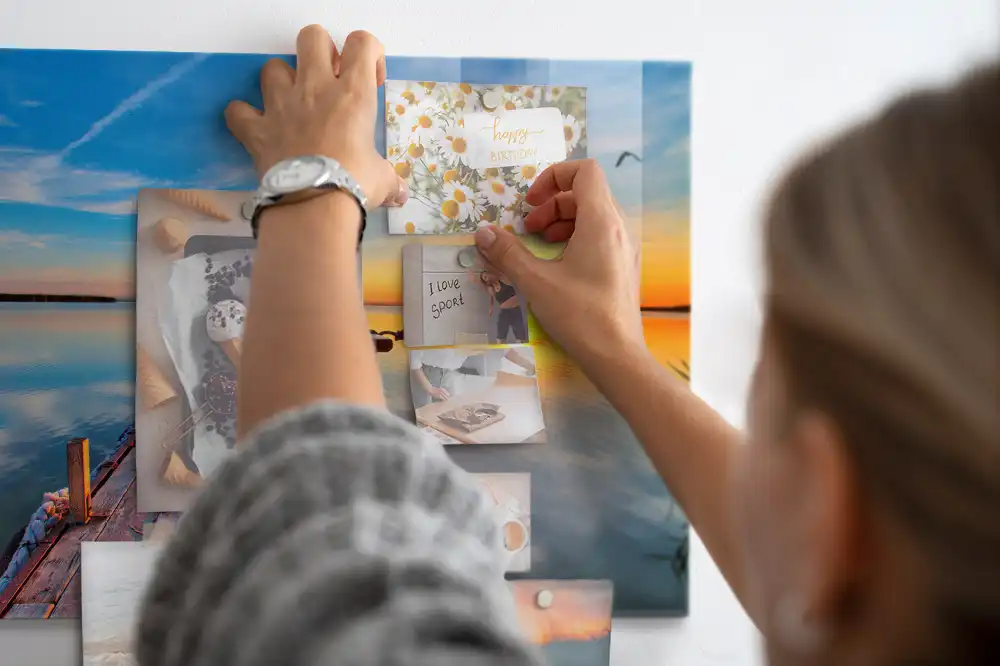 Tableau magnétique en verre Passerelle au-dessus du lac