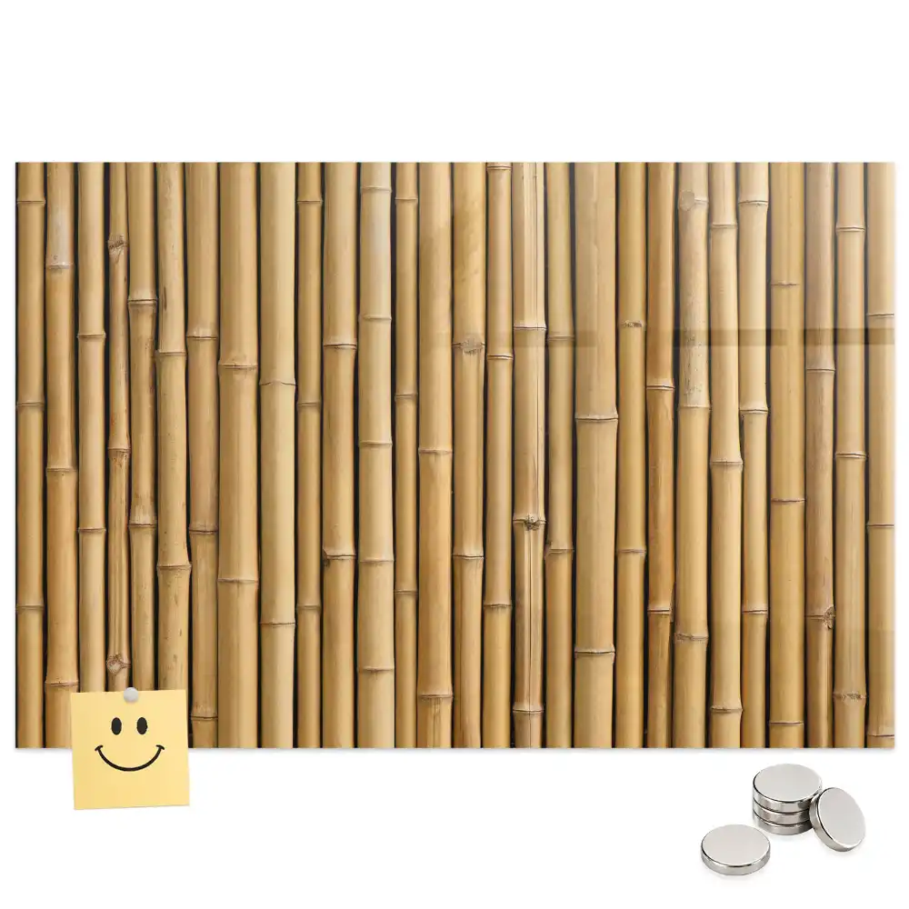 Tableau magnétique en verre motif pousses de bambou