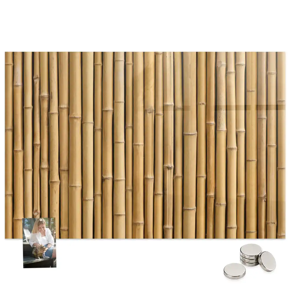 Tableau magnétique en verre motif pousses de bambou