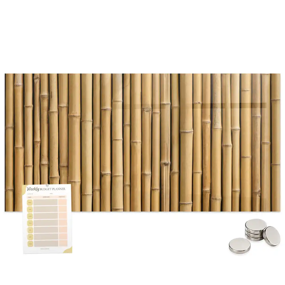 Tableau magnétique en verre motif pousses de bambou