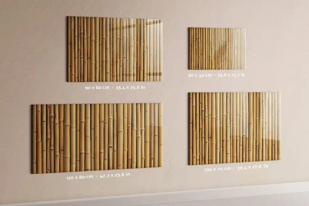 Tableau magnétique en verre motif pousses de bambou