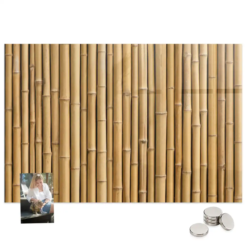 Tableau magnétique en verre motif pousses de bambou