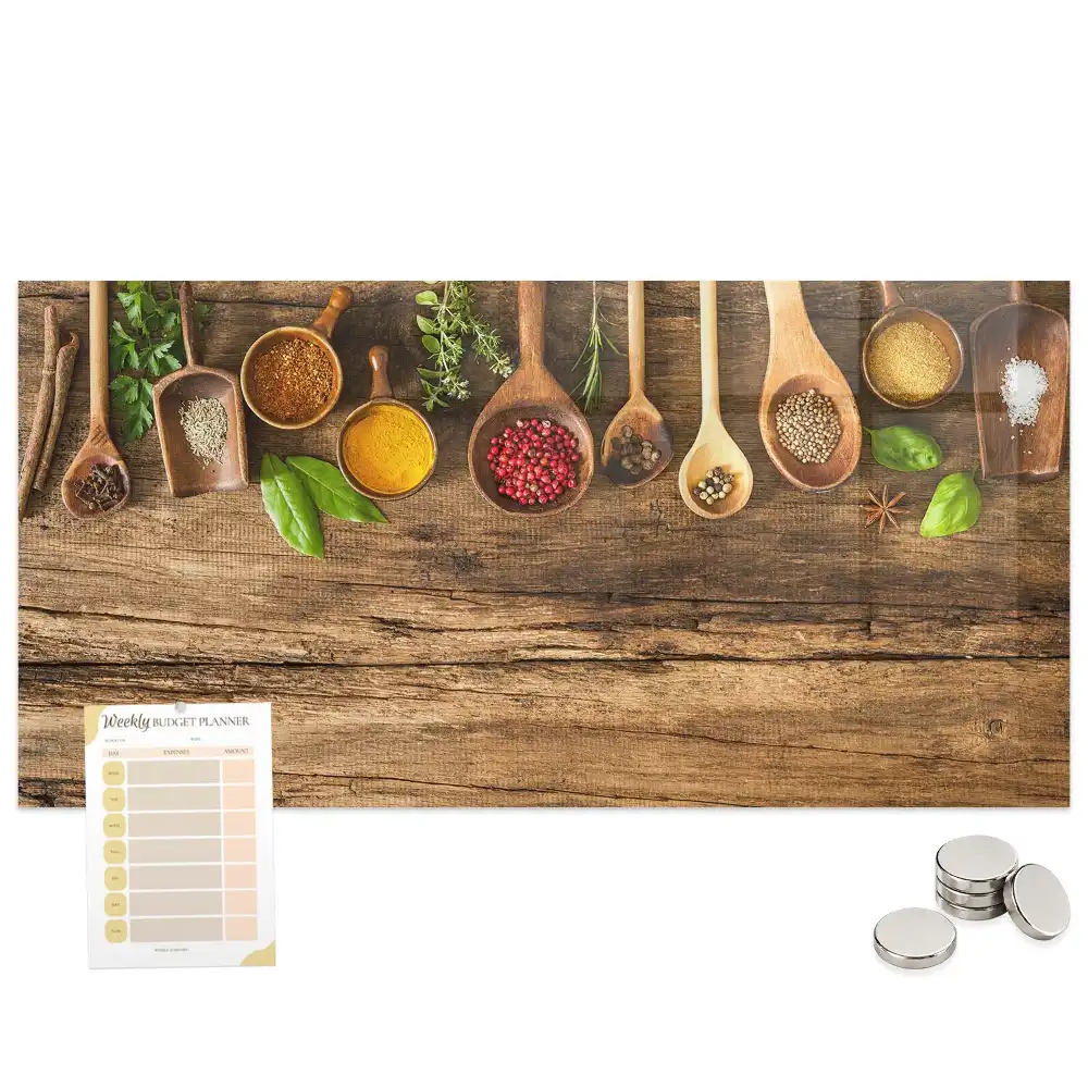 Tableau magnétique décoratif pour épices sur cuillères