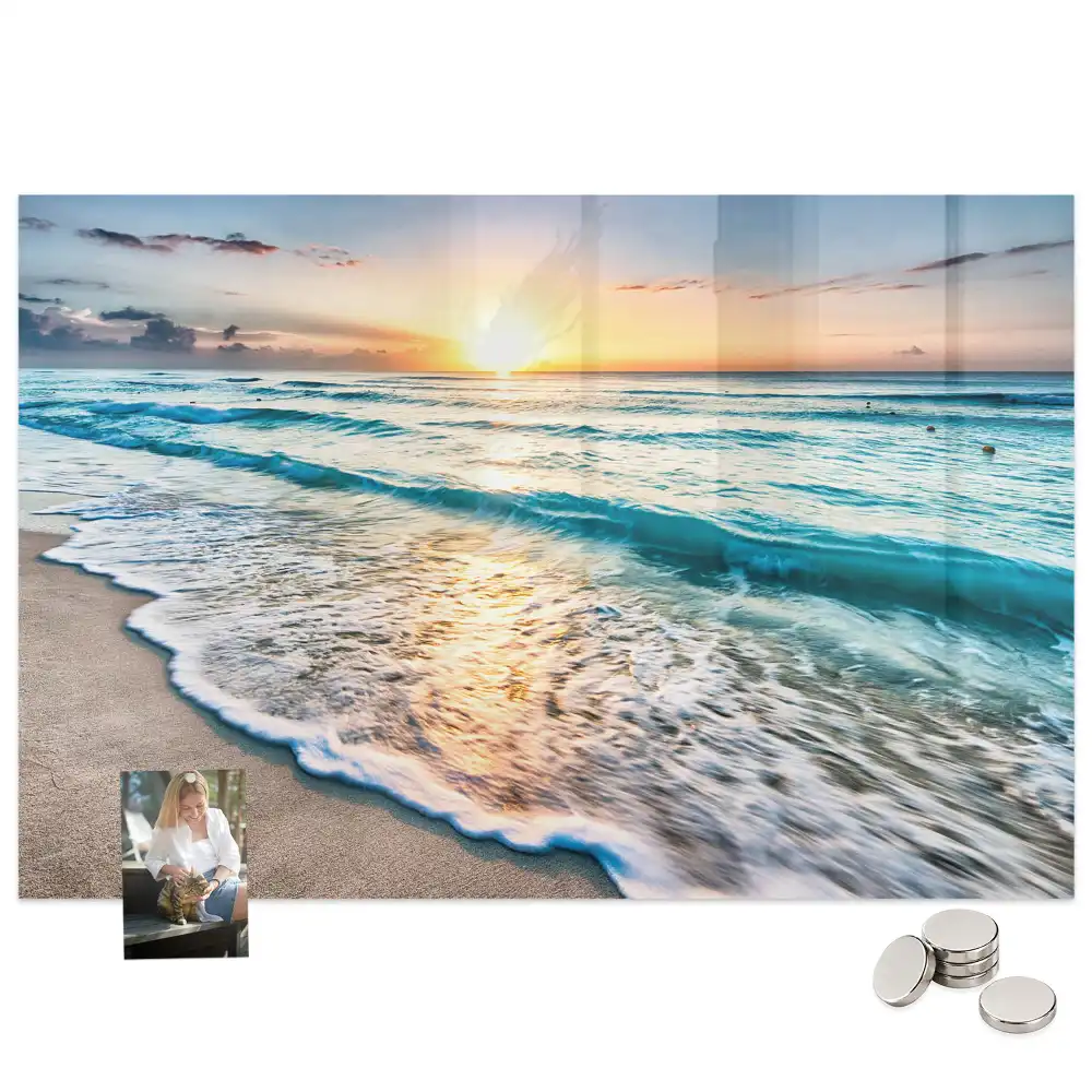 Tableau mural magnétique motif bord de la mer