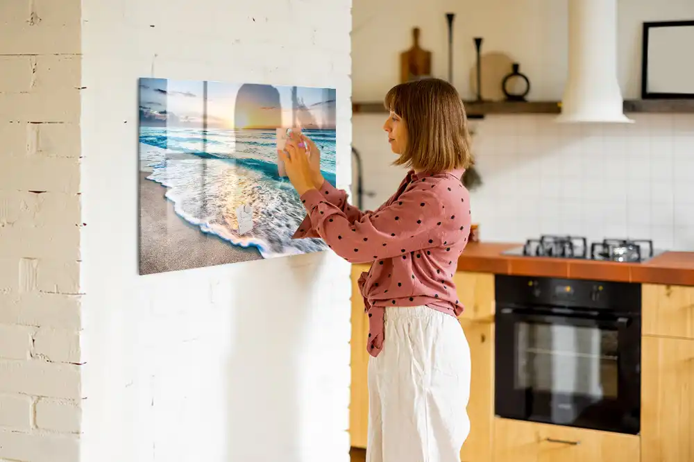 Tableau mural magnétique motif bord de la mer