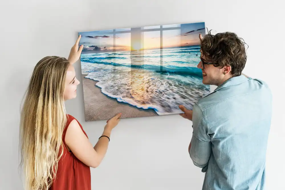 Tableau mural magnétique motif bord de la mer