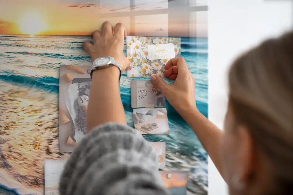 Tableau mural magnétique motif bord de la mer