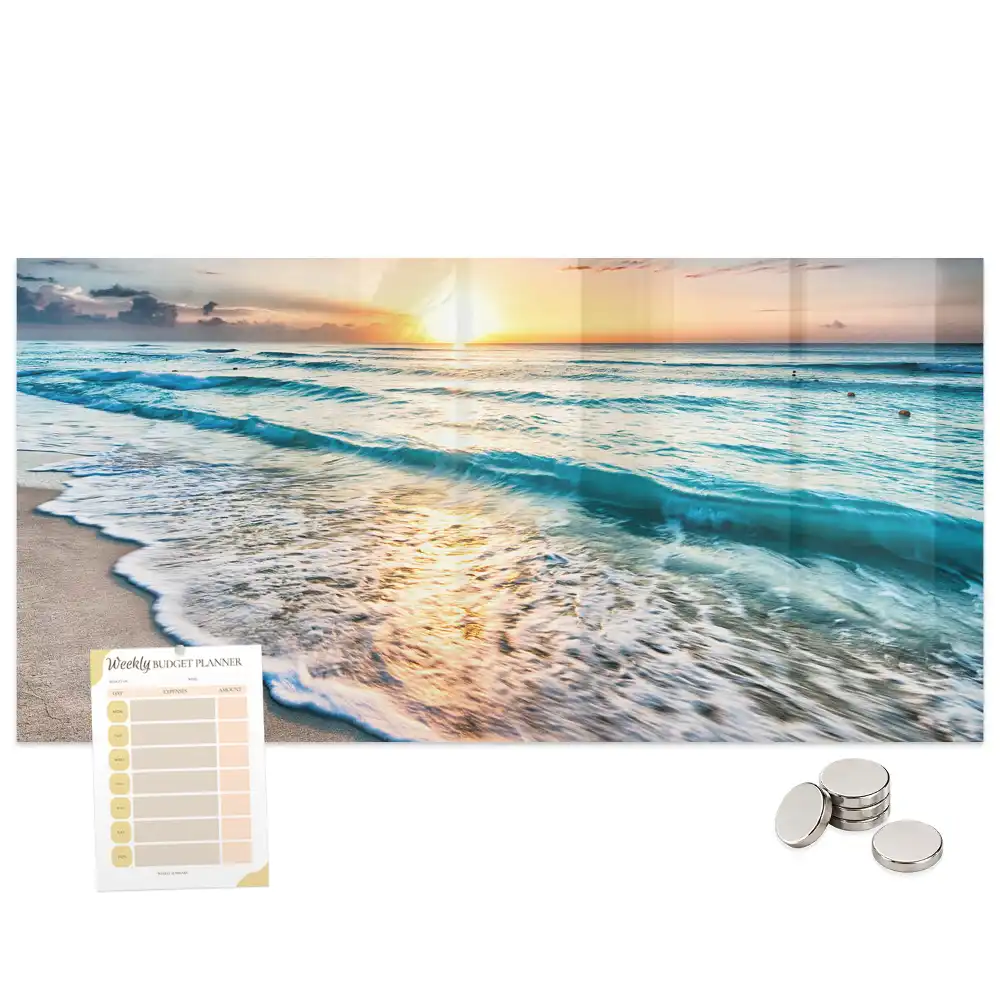 Tableau mural magnétique motif bord de la mer