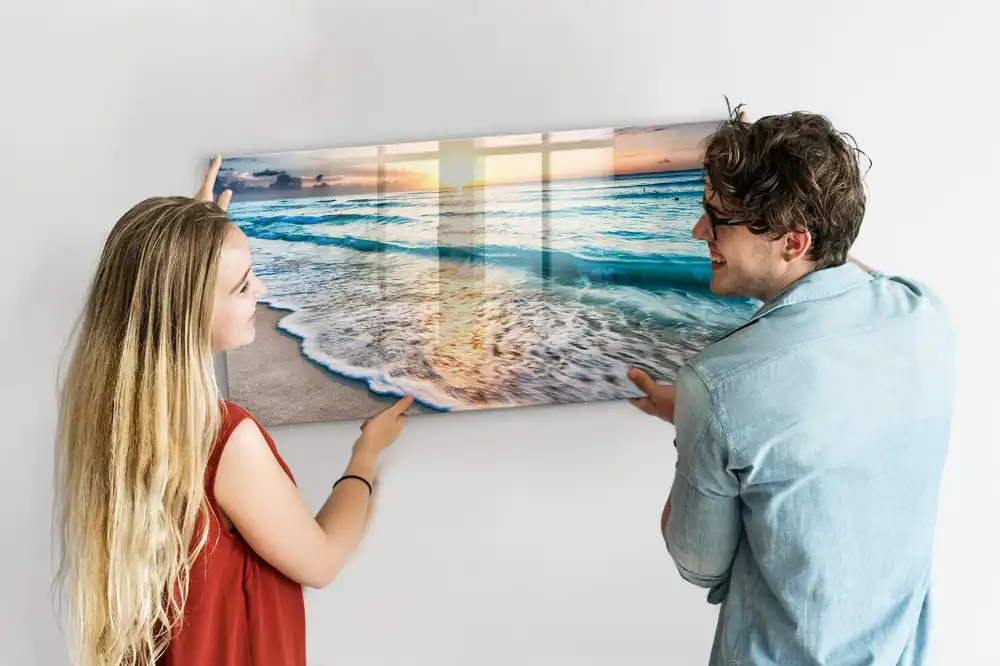 Tableau mural magnétique motif bord de la mer