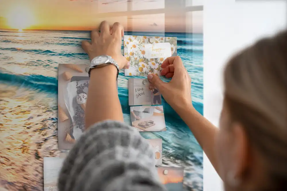 Tableau mural magnétique motif bord de la mer