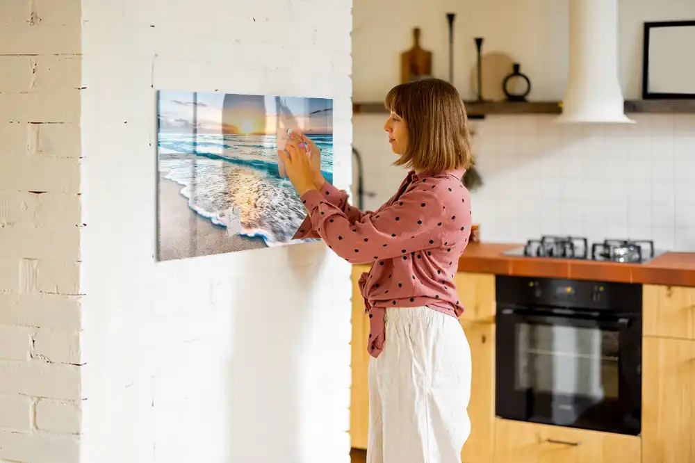 Tableau mural magnétique motif bord de la mer